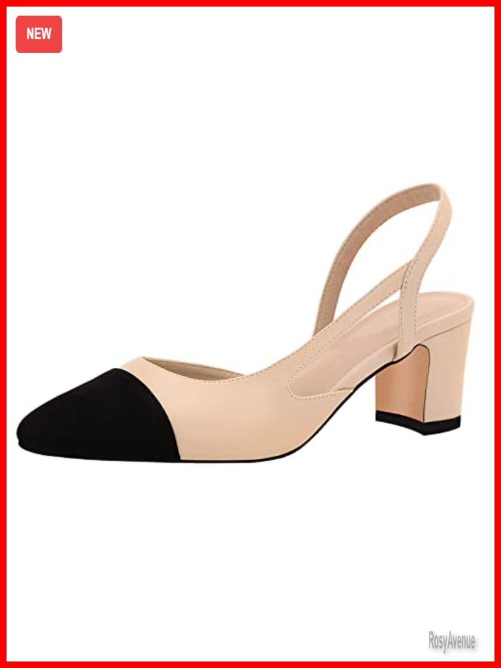 Slingback Heels Round Toe Chunky Heel Ankle Strap Dress Pumps Women
